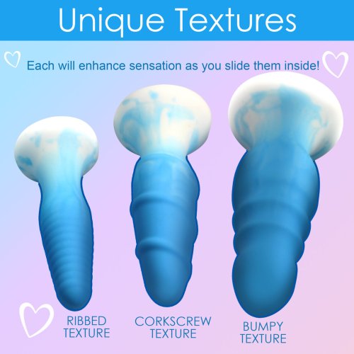 SIMPLY SWEET SILICONE BUTT PLUG SET BLUE