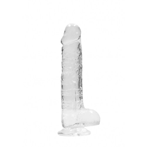 8\" Realistic Dildo With Balls - Transpar