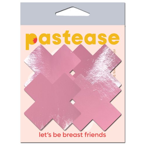 PASTEASE PETITE PLUS X FAUX LATEX BABY PINK CROSSES