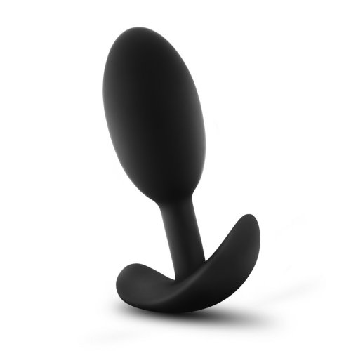 ANAL ADVENTURES PLATINUM SILICONE VIBRA SLIM PLUG MEDIUM BLACK