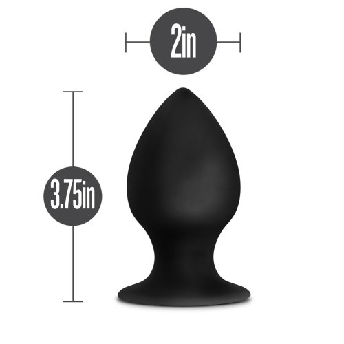 ANAL ADVENTURES PLATINUM SILICONE ANAL STOUT PLUG LARGE BLACK