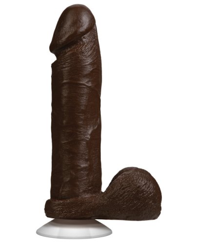 8\" Realistic Cock w/Balls - Black