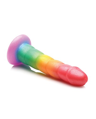 Curve Toys Simply Sweet 6.5\" Swirl Rainbow Dildo