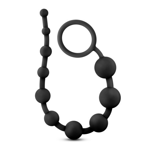 ANAL ADVENTURES PLATINUM SILICONE 10 ANAL BEADS BLACK