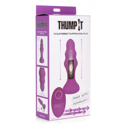 7X Slim Ribbed Thumping Silicone Plug