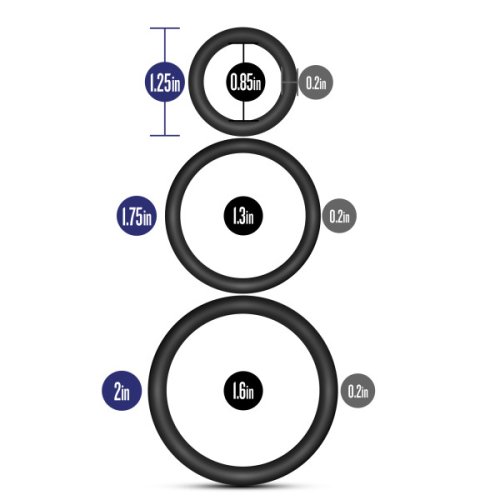 PERFORMANCE VS4 PURE PREMIUM SILICONE COCKRING SET BLACK