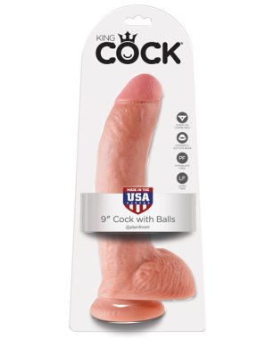 King Cock 9" Cock w/Balls - Flesh