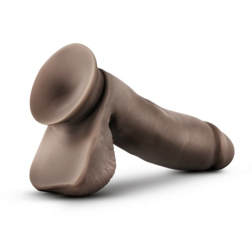 DR SKIN GLIDE 7IN SELF LUBRICATING DILDO CHOCOLATE