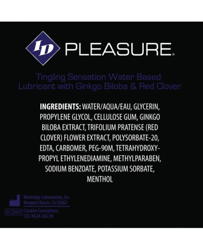 ID Pleasure Waterbased Tingling Lubricant - 8.5 oz Flip Cap Bottle