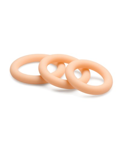 Curve Toys Jock Silicone Cock Ring Set of 3 - Light