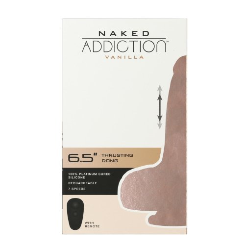 NAKED ADDICTION 6.5IN VANILLA THRUSTING DONG W/ REMOTE