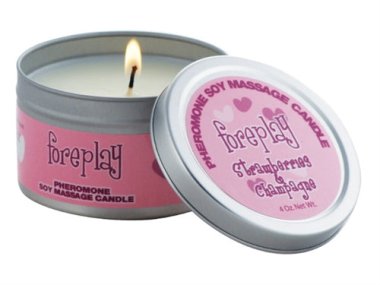 MOOD CANDLES Pheromone Soy Massage Candles Strawberry & Champagne 4oz | 113g