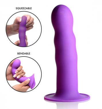 SQUEEZE-IT SILEXPAN DILDO- PURPLE