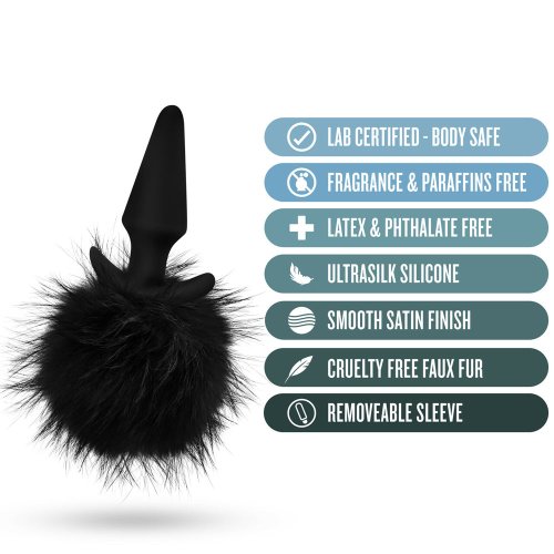 Anal Adventures - Rabbit Tail Plug Black