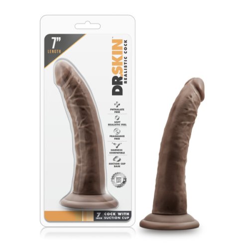 DR SKIN 7 COCK W SUCTION CUP CHOCOLATE \"