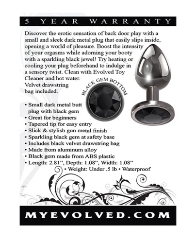 Evolved Black Gem Anal Plug - Small