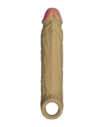 Shaft Flexskin Liquid Silicone 7.8\" Vibrating Sheath - Oak