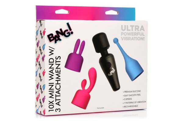 BANG! 10X MINI WAND W/ 3 ATTACHMENTS