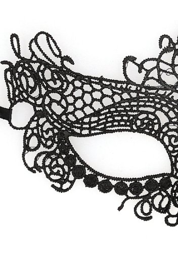 B&W LACE EYE MASK QUEEN