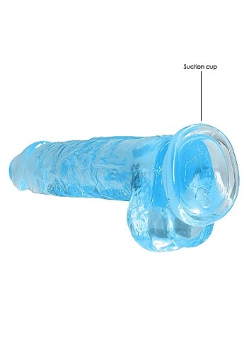 REALROCK 8IN REALISTIC DILDO W/ BALLS BLUE