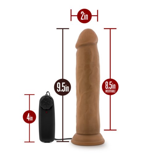 DR SKIN DR THROB 9.5IN MOCHA VIBRATING COCK W/ SUCTION CUP