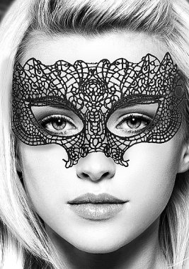 B&W LACE EYE MASK PRINCESS