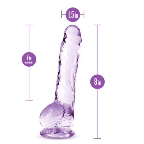 NATURALLY YOURS 8IN AMETHYST CRYSTALLINE DILDO