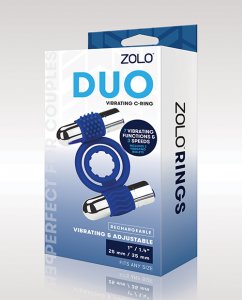 ZOLO Duo Vibrating Cock Ring - Blue