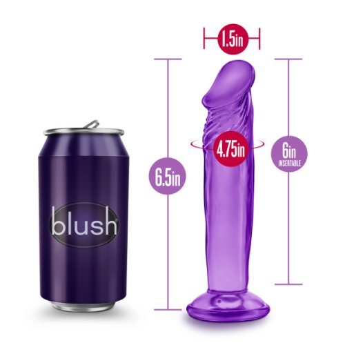 B YOURS SWEET N SMALL 6IN DILDO W/ SUCTION CUP PURPLE