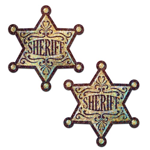 Glittering Gold Sheriff\'s Badge Pasties