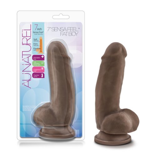 AU NATUREL 7 SENSA FEEL FAT BOY CHOCOLATE REALISTIC DILDO \"