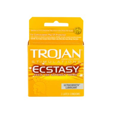 Trojan Ultra Ribbed Ecstacy Condoms 3 pk