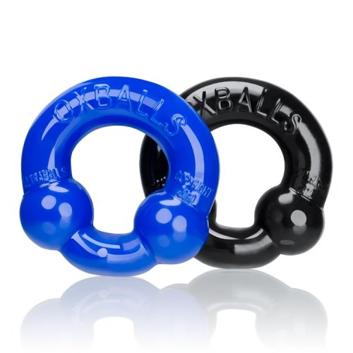 ULTRABALLS 2 PK COCKRING BLACK /POLICE BLUE (NET)