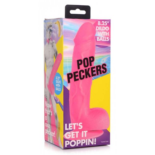 POP 8.25\" Dildo with Balls - Pink