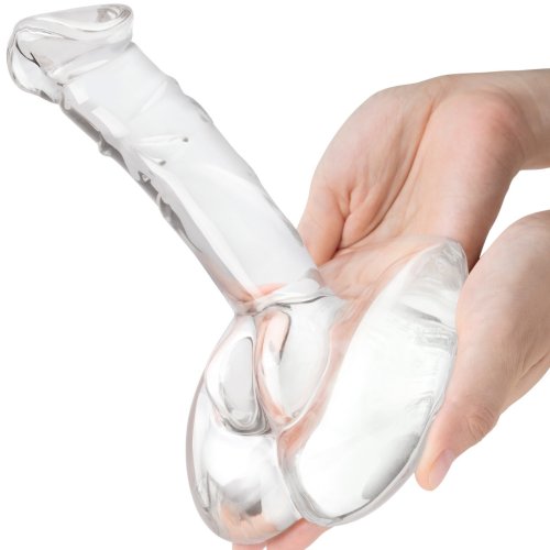 GLAS 7.5IN RIDEABLE STANDING GLASS COCK W/ STABILITY BASE