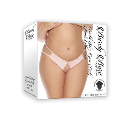 BARELY BARE DOUBLE STRAP OPEN PANTY PEACH Q/S