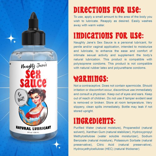 Naughty Janes Sex Sauce Natural Lube 8oz