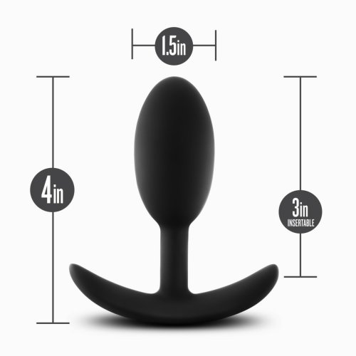 ANAL ADVENTURES PLATINUM SILICONE VIBRA SLIM PLUG MEDIUM BLACK