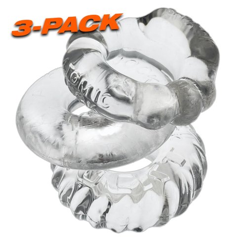 BONEMAKER 3PK COCKRING SET CLEAR (NET)