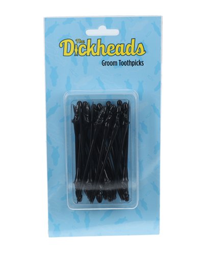 Shots The Dickheads Groom Toothpicks - Black