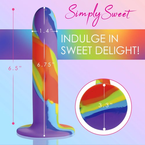 SIMPLY SWEET RAINBOW SILICONE DILDO