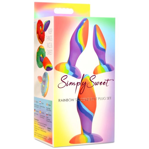 SIMPLY SWEET RAINBOW SILICONE BUTT PLUG SET