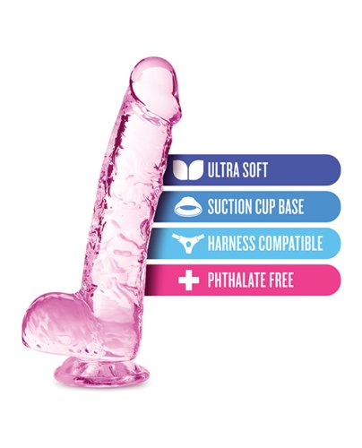 Blush Naturally Yours 6\" Crystalline Dildo - Rose