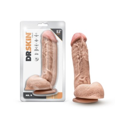 DR. SKIN DR. D 8.5 IN DILDO W/ BALLS BEIGE