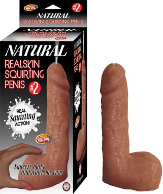 NATURAL REALSKIN SQUIRTING PENIS #2 BROWN