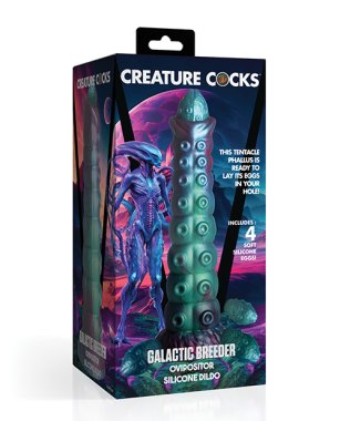 Creature Cocks Galactic Breeder Ovipositor Silicone Dildo w/Eggs - Multi Color