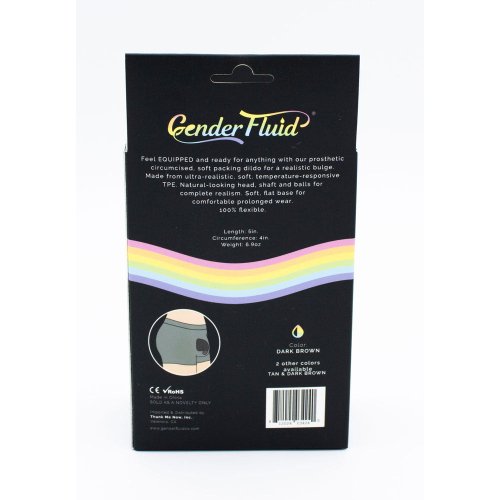 Gender Fluid Soft Packer 5\" - Dark Brown