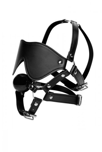 STRICT EYE MASK HARNESS W/ BALL GAG