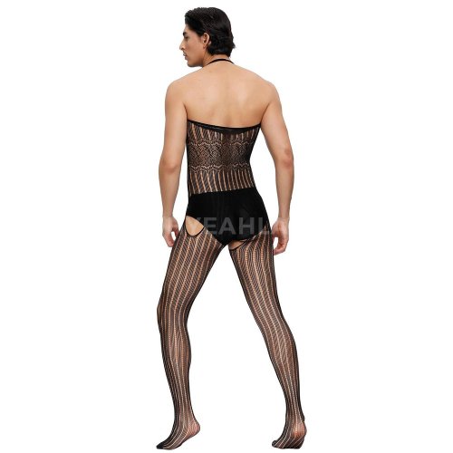 Male Bodystocking Stripe Open Back *