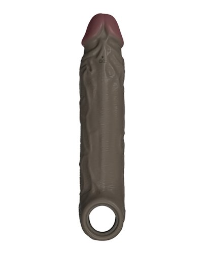 Shaft Flexskin Liquid Silicone 7.8\" Vibrating Sheath - Mahogany